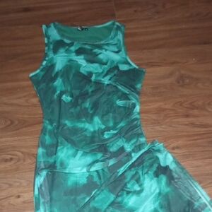 Elegant Green Sleeveless Dress